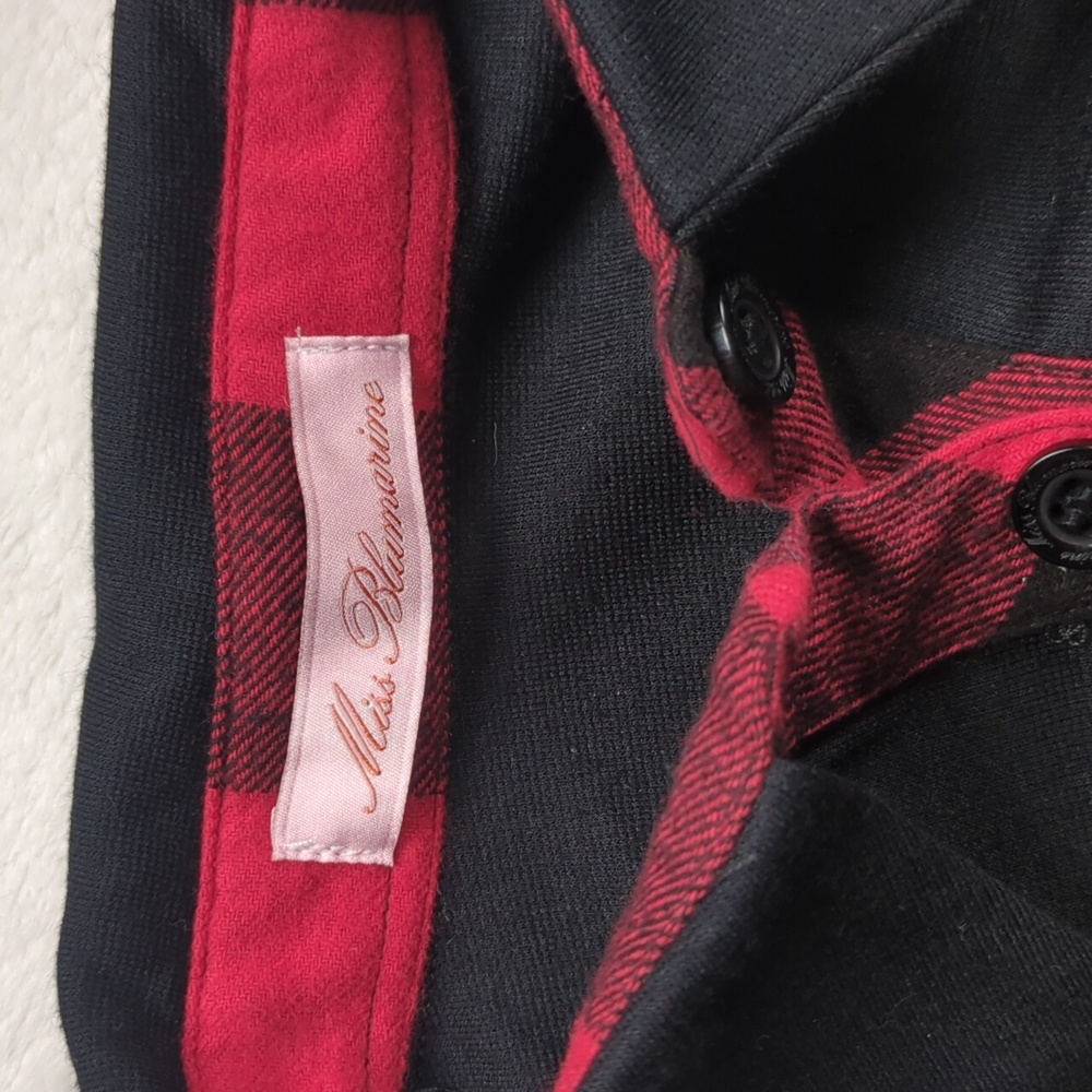 Miss Blumarine Girls Red Buffalo Plaid Amour Tunic Shirt Top Size 6 EU - Picture 4 of 12
